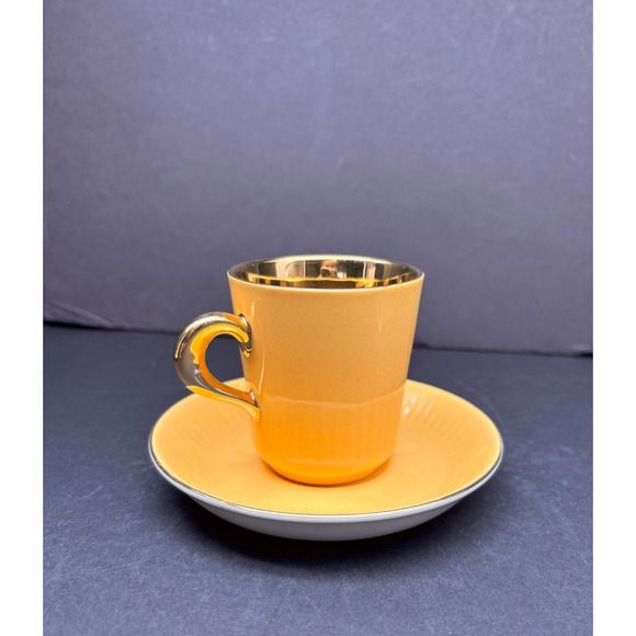 Vintage MCM 50s Figgjo Flint Demitasse Espresso Cup 22k Gold inside Norway - Picture 13 of 16